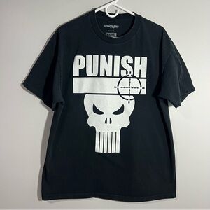WeLoveFine Marvel The Punisher Punish Black White Short Sleeve T-Shirt Mens XL